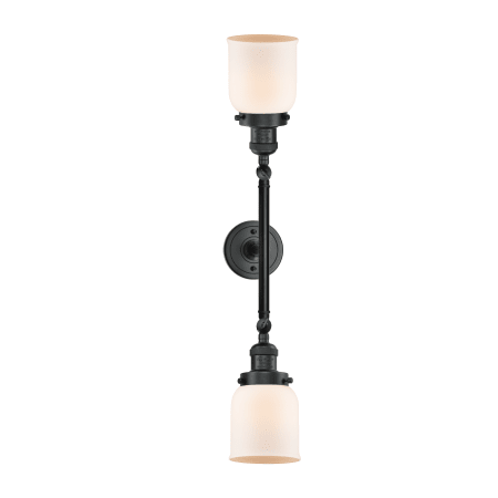 A large image of the Innovations Lighting 208L Small Bell Matte Black / Matte White