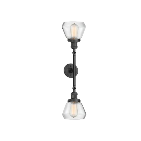 A large image of the Innovations Lighting 208L Fulton Oil Rubbed Bronze / Clear