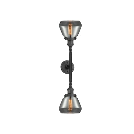 A large image of the Innovations Lighting 208L Fulton Oil Rubbed Bronze / Plated Smoked