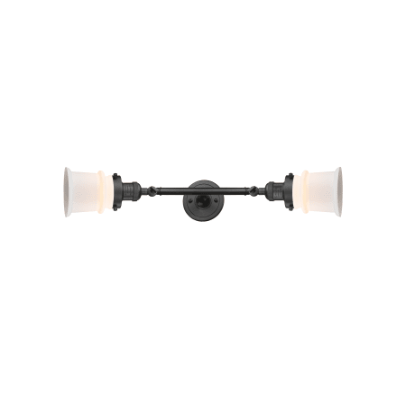 A large image of the Innovations Lighting 208L Small Canton Oil Rubbed Bronze / Matte White