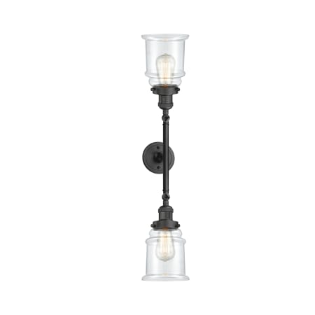 A large image of the Innovations Lighting 208L Canton Oil Rubbed Bronze / Clear