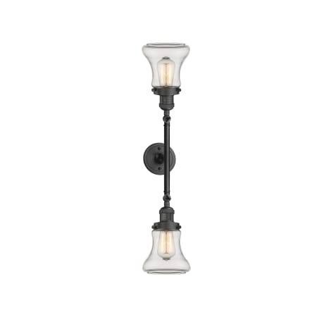 A large image of the Innovations Lighting 208L Bellmont Oil Rubbed Bronze / Clear