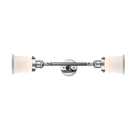 A large image of the Innovations Lighting 208L Small Canton Polished Chrome / Matte White