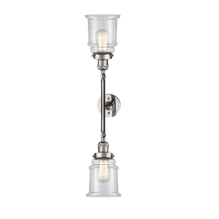 A large image of the Innovations Lighting 208L Canton Polished Nickel / Clear