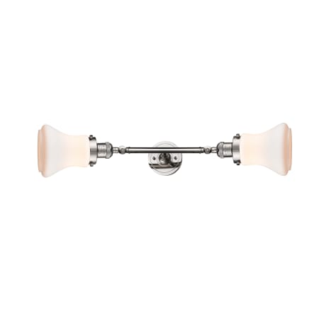 A large image of the Innovations Lighting 208L Bellmont Polished Nickel / Matte White