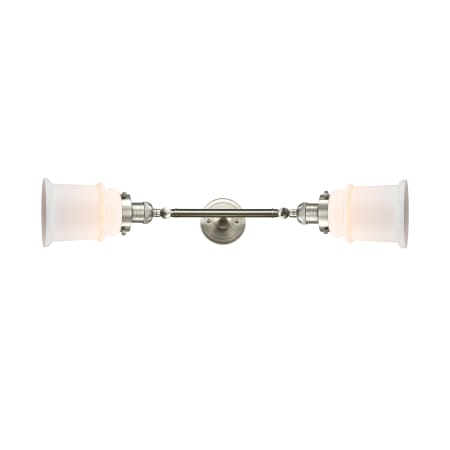 A large image of the Innovations Lighting 208L Canton Brushed Satin Nickel / Matte White