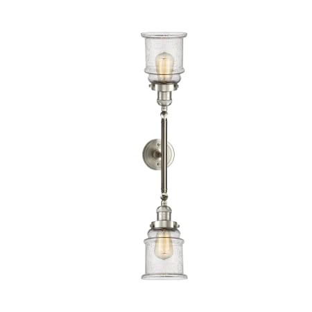 A large image of the Innovations Lighting 208L Canton Brushed Satin Nickel / Seedy