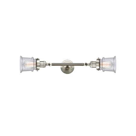 A large image of the Innovations Lighting 208L Small Canton Brushed Satin Nickel / Seedy