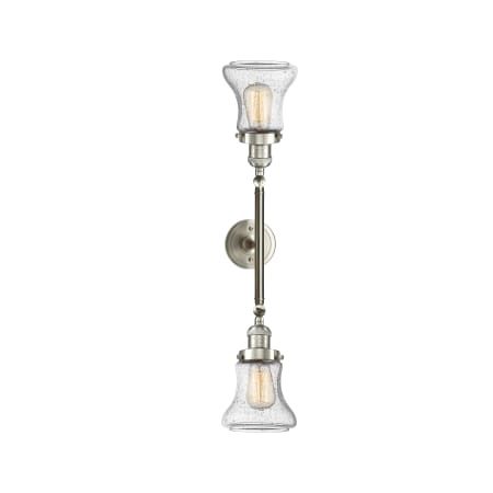 A large image of the Innovations Lighting 208L Bellmont Brushed Satin Nickel / Seedy