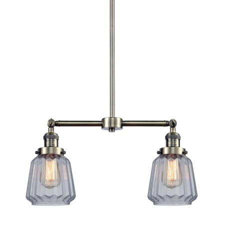 A large image of the Innovations Lighting 209 Chatham Antique Brass / Clear