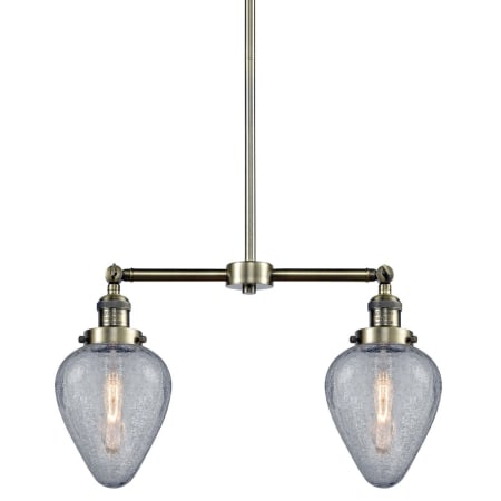 A large image of the Innovations Lighting 209 Geneseo Antique Brass / Clear Crackle