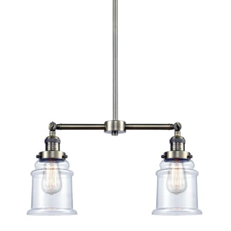 A large image of the Innovations Lighting 209 Canton Antique Brass / Clear