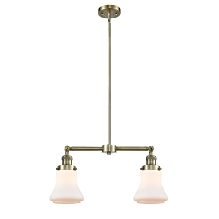 A large image of the Innovations Lighting 209 Bellmont Antique Brass / Matte White