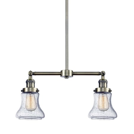 A large image of the Innovations Lighting 209 Bellmont Antique Brass / Seedy