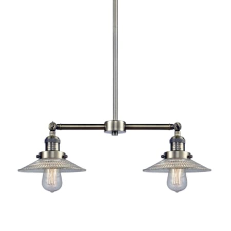 A large image of the Innovations Lighting 209 Halophane Antique Brass / Flat