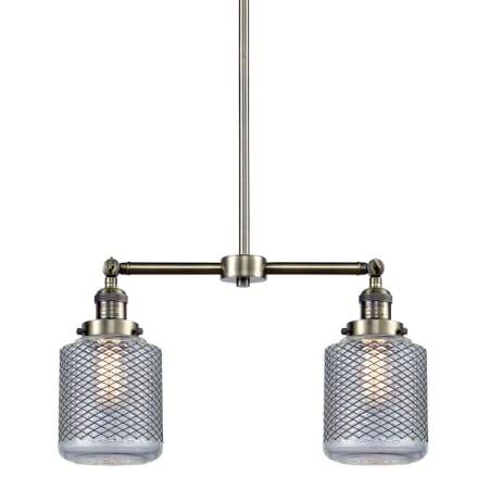 A large image of the Innovations Lighting 209 Stanton Antique Brass / Vintage Wire Mesh