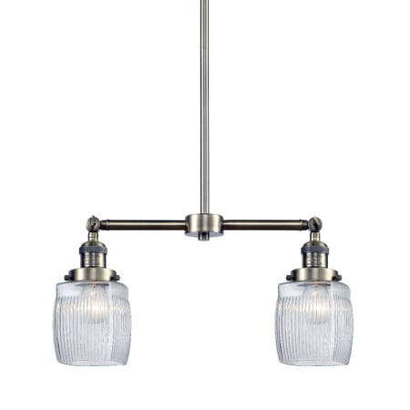 A large image of the Innovations Lighting 209 Colton Antique Brass / Thick Clear Halophane