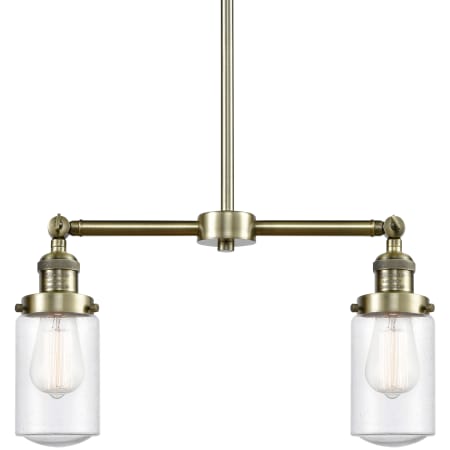 A large image of the Innovations Lighting 209 Dover Antique Brass / Seedy