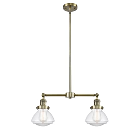 A large image of the Innovations Lighting 209 Olean Antique Brass / Clear