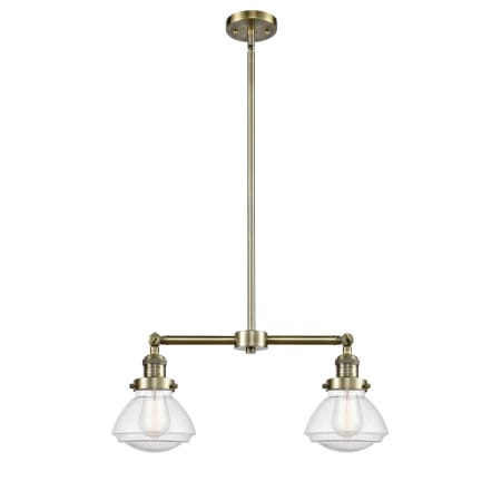 A large image of the Innovations Lighting 209 Olean Antique Brass / Seedy