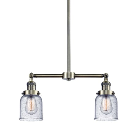 A large image of the Innovations Lighting 209 Small Bell Antique Brass / Seedy