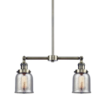 A large image of the Innovations Lighting 209 Small Bell Antique Brass / Silver Plated Mercury