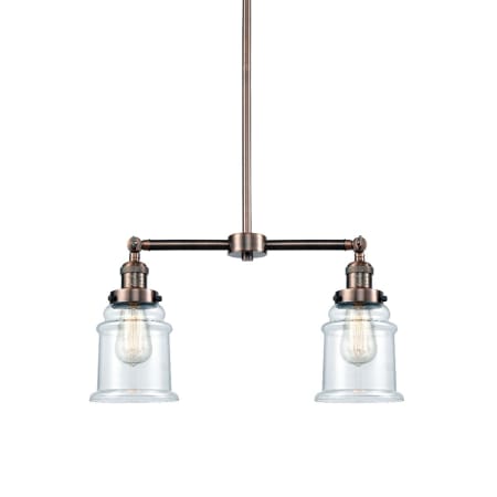 A large image of the Innovations Lighting 209 Canton Antique Copper / Clear