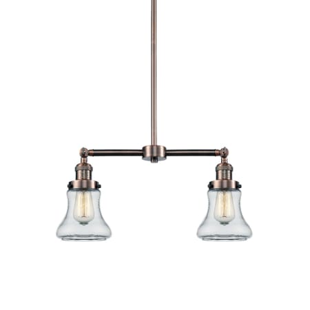 A large image of the Innovations Lighting 209 Bellmont Antique Copper / Clear