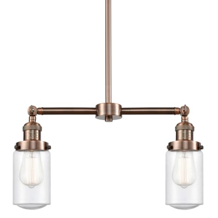 A large image of the Innovations Lighting 209 Dover Antique Copper / Seedy