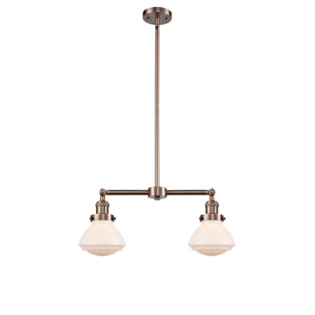 A large image of the Innovations Lighting 209 Olean Antique Copper / Matte White