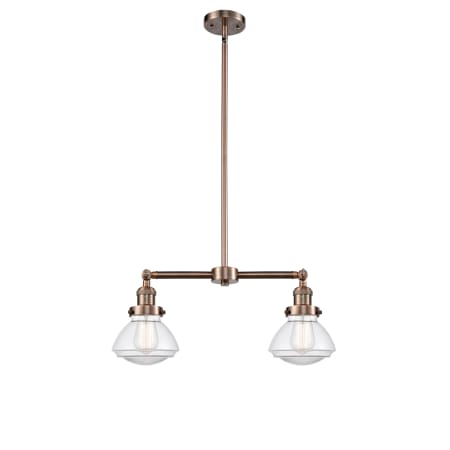 A large image of the Innovations Lighting 209 Olean Antique Copper / Clear