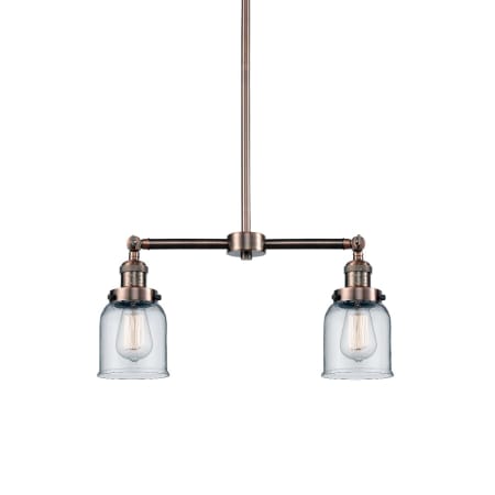 A large image of the Innovations Lighting 209 Small Bell Antique Copper / Clear