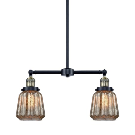A large image of the Innovations Lighting 209 Chatham Black / Antique Brass / Mercury Plated