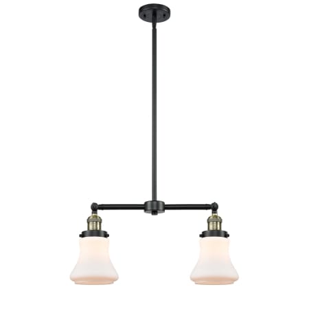 A large image of the Innovations Lighting 209 Bellmont Black Antique Brass / Matte White