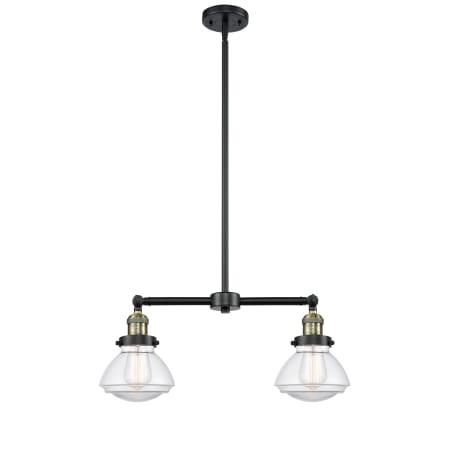 A large image of the Innovations Lighting 209 Olean Black Antique Brass / Clear