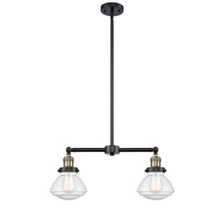 A large image of the Innovations Lighting 209 Olean Black Antique Brass / Seedy