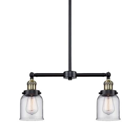 A large image of the Innovations Lighting 209 Small Bell Black / Antique Brass / Clear