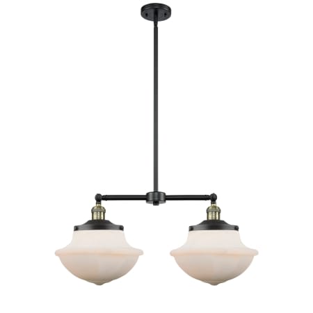 A large image of the Innovations Lighting 209 Large Oxford Black Antique Brass / Matte White