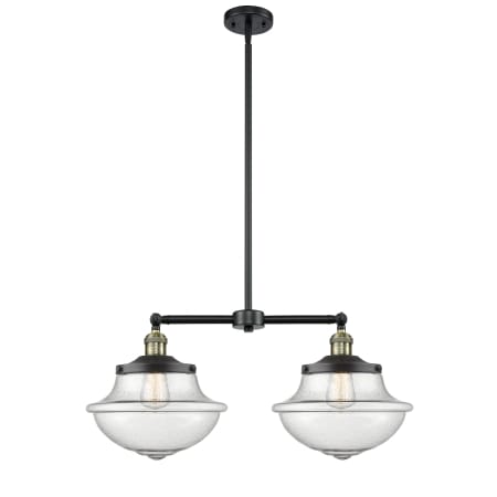 A large image of the Innovations Lighting 209 Large Oxford Black Antique Brass / Seedy