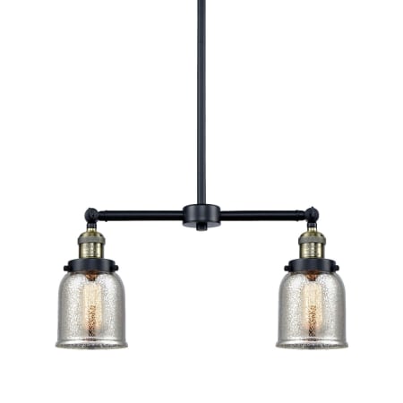 A large image of the Innovations Lighting 209 Small Bell Black / Antique Brass / Silver Plated Mercury