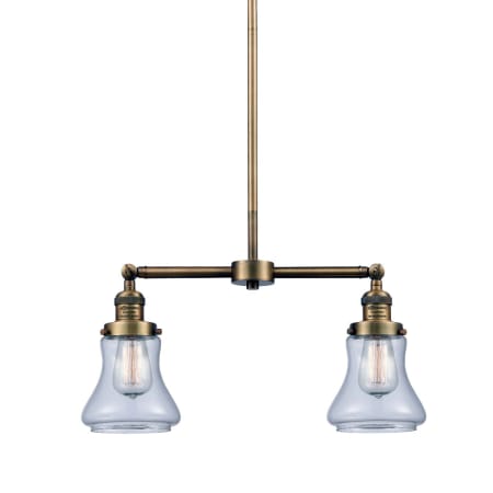 A large image of the Innovations Lighting 209 Bellmont Brushed Brass / Clear