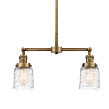 A large image of the Innovations Lighting 209-10-21 Bell Linear Brushed Brass / Deco Swirl