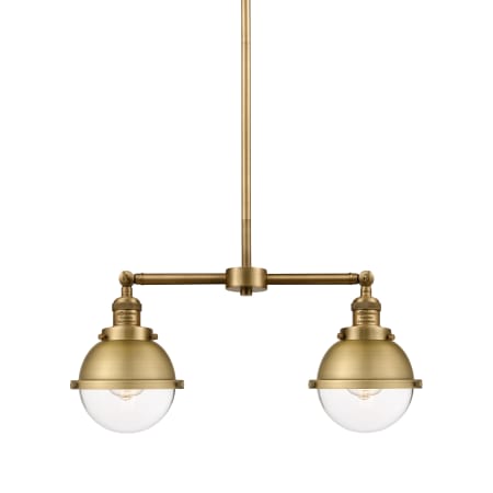 A large image of the Innovations Lighting 209-11-18 Hampden Linear Brushed Brass / Clear