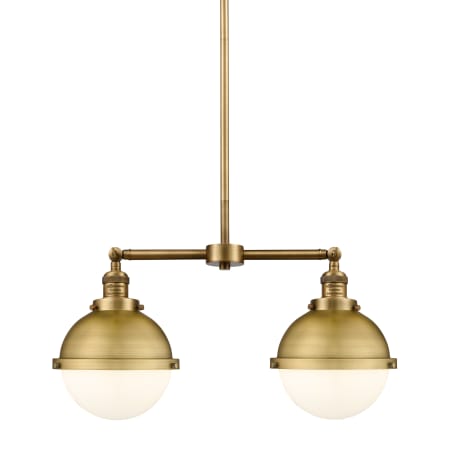 A large image of the Innovations Lighting 209-13-18 Hampden Linear Brushed Brass / Matte White