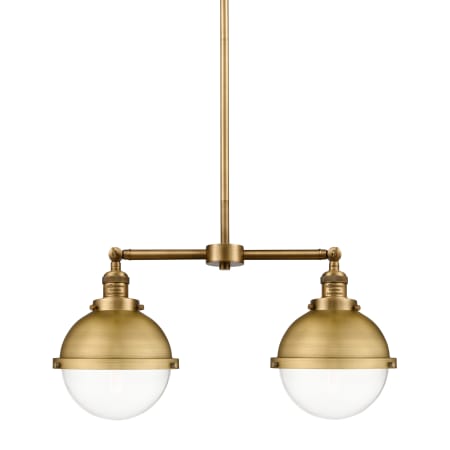 A large image of the Innovations Lighting 209-13-18 Hampden Linear Brushed Brass / Clear