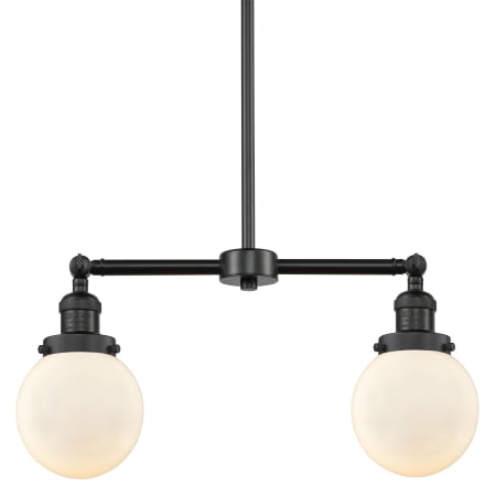 A large image of the Innovations Lighting 209-6 Beacon Matte Black / Gloss White