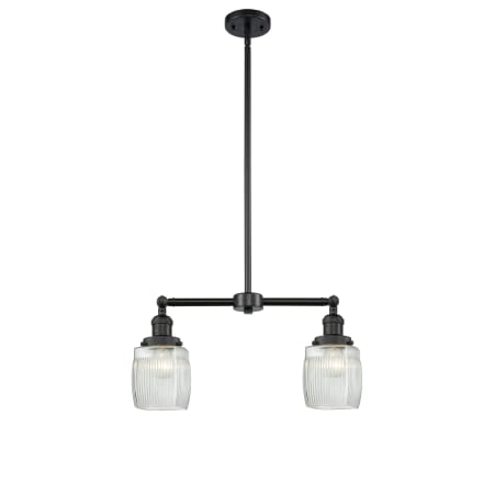 A large image of the Innovations Lighting 209 Colton Matte Black / Clear Halophane