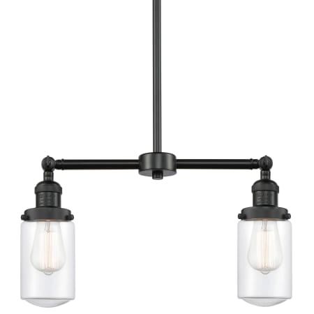 A large image of the Innovations Lighting 209 Dover Matte Black / Clear