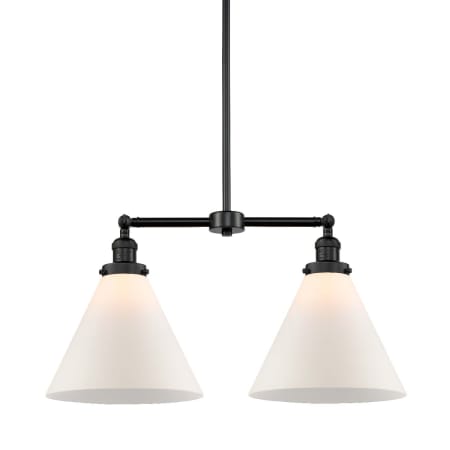 A large image of the Innovations Lighting 209 X-Large Cone Matte Black / Matte White Cased
