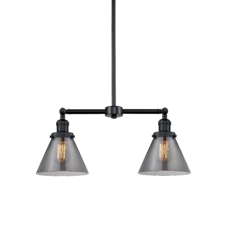 A large image of the Innovations Lighting 209 Large Cone Matte Black / Smoked